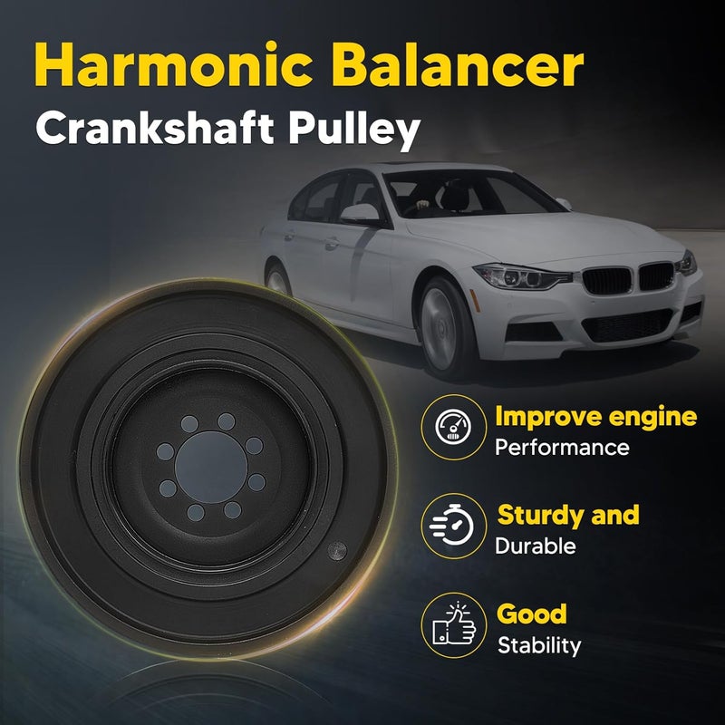 Fexhull 11237573655 Engine Harmonic Balancer Pulley - DOHC L6 3.0L - Fit for BMW Cars- 2011-2019 -[3,4,5,6,7 Series] 335i, 435i, 535i xDrive, 640i, 740i, 740Li, M2, X3, X4, X5, X6, for OE 594829 - Image 3